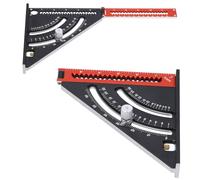 Righello triangolare pieghevole, goniometro multiangolo da 0-290 mm quadrato in lega di alluminio quadrati da carpentiere calibri layout righello angolare di precisione