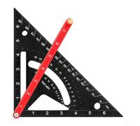 Righello triangolare professionale in lega di alluminio con angoli di 45/90 gradi, doppia scala in cm e pollici e supporto girevole per una misurazione accurata della lavorazione del legno