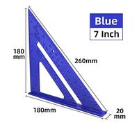 Righello triangolare Set for la lavorazione del legno da 7 pollici in lega di alluminio Strumenti di misurazione quadrati Calibri for carpenteria Goniometro angolare Righello triangolare Piazza del ca