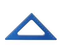 Righello triangolare Strumento di misurazione di precisione in lega di alluminio 90 gradi per la lavorazione del legno e la decorazione Blu, spessore 15 mm, scala metrica 140 mm