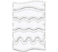 Righette Per Trapunte Wave - Strumenti Di Trapunta Portatili 5pcs Set | Sovrano Di Onde Acriliche Clear Sewing Rulers | Modello Di Trapunta Fai -da -te Per Le Macchine Da Cucire | Guide