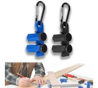 Right-Angle Ruler Clamp, Framing Square Attachment Jigs with Carabiner and Holder, Stair Gauges for Framing Square Support, Hexagonal Stable Lock with Holder & Hook (Blue+Black)