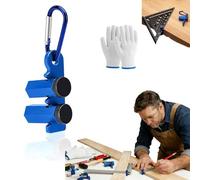 Right-Angle Ruler Clamp, Tall Stair Gauges for Framing Square, Aluminum Alloy 90 Degree Corner Anti-Slip Attachment Jigs for Carpentry,Stair and Rafter Layout (Blue)