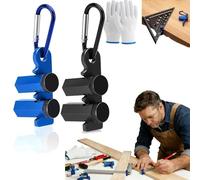 Right-Angle Ruler Clamp, Tall Stair Gauges for Framing Square, Aluminum Alloy 90 Degree Corner Anti-Slip Attachment Jigs for Carpentry,Stair and Rafter Layout (Blue+Black)