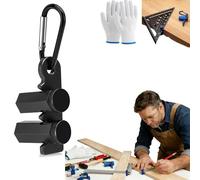 Right-Angle Ruler Clamp, Tall Stair Gauges for Framing Square, Aluminum Alloy 90 Degree Corner Anti-Slip Attachment Jigs for Carpentry,Stair and Rafter Layout (Black)