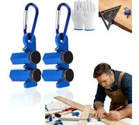 Right-Angle Ruler Clamp, Tall Stair Gauges for Framing Square, Aluminum Alloy 90 Degree Corner Anti-Slip Attachment Jigs for Carpentry,Stair and Rafter Layout (2Pcs* Blue)