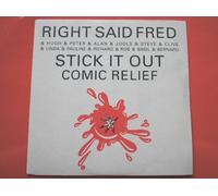 Right Said Fred - Right Said Fred Stick It Out 7" Tug COMIC1 EX/EX 1993 picture sleeve, Comic Relief single