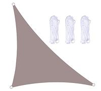 Right Triangular Sun Shade Sail - Waterproof UV Block Awning for Outdoor Garden & Terrace Parties -Oxford Cloth Fabric (5x5x7m Khaki)