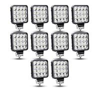 RIGIDON 10Pcs Mini Faro da lavoro led, 3.3 Pollici 48W Fari di profondità, Spot Luci di Lavoro a Led 12V 24V per Off Road Fuoristrada Auto Trattore Camion SUV ATV 4x4, 6000K Faretti Fendinebbia