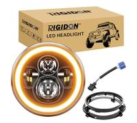 RIGIDON 1x 7 Pollici 50W Fari Led Con Anello Di Montaggio, 5000 LM Faro a Led 3000K + 6000K, Rotonde Luci Fuoristrada Hi/Lo Fascio DRL Anteriore Faro Lampada per Wrangler JK TJ LJ CJ Hummer
