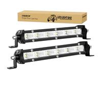 RIGIDON 2 Pcs Barra Led Fuoristrada, 7" 18cm 30W 12V 24V Singola Fila Sottile Barra Luce Led, Flood Barra Led Per Auto Trattore Camion SUV UTE ATV Barca 4x4 Veicoli Offroad, Faretti Fendinebbia