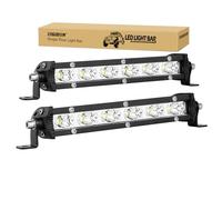 RIGIDON 2 Pcs Barra Led Fuoristrada, 7" 18cm 30W 12V 24V Singola Fila Sottile Barra Luce Led, Spot Barra Led Per Auto Trattore Camion SUV UTE ATV Barca 4x4 Veicoli Offroad, Faretti Fendinebbia