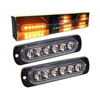 RIGIDON 2 Pz Arancione 6 LED Lampada di Emergenza Strobo Barra Luminosa, 12V 24V Impermeabile Luce Lampeggiante per Camion Auto Trattori Elevatori SUV 4x4 Veicolo