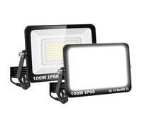 RIGIDON 2 x Faretto LED da Esterno con Spina, 100W 10000LM Fari di Sicurezza