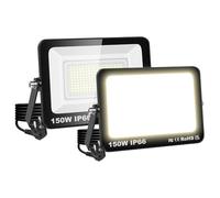 RIGIDON 2 x Faretto LED da Esterno con Spina, 150W 15000LM Fari di Sicurezza