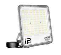 RIGIDON 200W Faretto LED con Spina, 20000LM Proiettore Faro LED Esterno, Luce Bianca Fredda 6000K Faretti Led da Esterno, Impermeabile Luci di Sicurezza per Terrazza, Giardino, Corridoio, Garage
