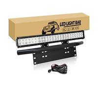 RIGIDON 23" 59cm 144W Barra Led Fuoristrada con 12V Kit Cablaggio, Staffa Targa Bull bar Paraurti Anteriore, Fari Led Barra Luminosa a Led per Auto Trattore Camion SUV UTE ATV Barca 4x4 Veicoli