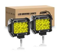RIGIDON 2PC Faro da Lavoro Led 12V 4 Pollici 10cm 36W Spot Luci di Lavoro a Led, Fari di Profondità Impermeabile Fuoristrada Barra per Offroad SUV ATV UTV Camion Trattore, 3000K Giallo