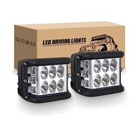 RIGIDON 2Pcs 10cm 4 pollici 60W Faro da lavoro led, 12V 24V Fari di profondità, 6000K Bianca Luci di Lavoro a Led Faretto Fendinebbia per Off Road Auto Trattore Escavatore Camion SUV ATV 4x4