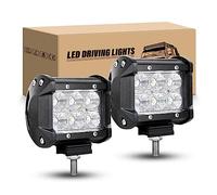 RIGIDON 2Pcs Faro da lavoro led, 10cm 4 Pollici 18W Flood Luci di Lavoro a Led, Fari di profondità 12V 24V per Off Road Auto Trattore Camion SUV ATV 4x4, 6000K Bianca Faretti Fendinebbia