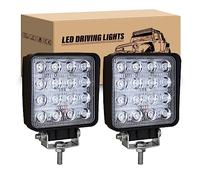 RIGIDON 2Pcs Faro da lavoro led, 10cm 4 Pollici 48W Flood Luci di Lavoro a Led, Fari di profondità 12V 24V per 4x4 Off Road Auto Trattore Camion SUV ATV, 6000K Bianca Faretti Fendinebbia