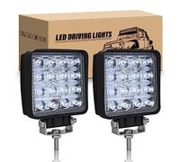 RIGIDON 2Pcs Faro da lavoro led, 10cm 4 Pollici 48W Spot Luci di Lavoro a Led, Fari di profondità 12V 24V per 4x4 Off Road Auto Trattore Camion SUV ATV, 6000K Bianca Faretti Fendinebbia