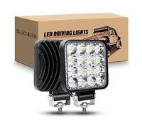 RIGIDON 2Pcs Mini Faro da lavoro led, 3.3 Pollici 48W Fari di profondità, Spot Luci di Lavoro a Led 12V 24V per Off Road Fuoristrada Auto Trattore Camion SUV ATV 4x4, 6000K Faretti Fendinebbia