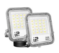 RIGIDON 2x 30W faretto led da esterno con spina, 3000lm fari di sicurezza