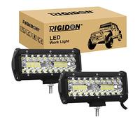 RIGIDON 2x 7 pollici 18 cm 120W barra led fuoristrada 12V 24V barras luce | luminosa lampada, per auto camion SUV ATV 4x4 veicoli offroad, impermeabile, 6000K bianco, lampada di guida, fendinebbia
