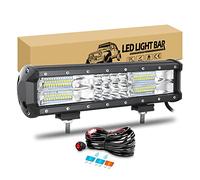 RIGIDON 30 cm 180W Barra Led Fuoristrada con Cablaggio Kit, 12 pollici Barra Luce Led, Luci di Lavoro Esterno per Auto Camion SUV UTE ATV Barca 4x4 Veicoli Offroad Fendinebbia, 6000K Bianca