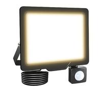 RIGIDON 30W Faretto LED con Sensore di Movimento, 3000 LM Proiettore Faro Led Esterno 3000K Bianco Caldo Luci di Sicurezza, IP66 Impermeabile Faretti LED per Giardino Garage Patio Terrazza Cortile