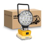 RIGIDON 4 pollici 42W Lampada da Lavoro batteria per Batteria Dewalt 18V, Portatile Faro Led Ricaricabile Faretto da Lavoro Senza Fili per Campeggio Pesca Cantiere Emergenza (Senza Batteria)