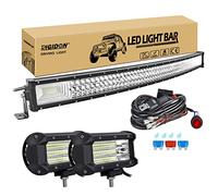 RIGIDON 42 Pollici 105cm 540W Curva Barra Led Fuoristrada Con 12V Cablaggio Kit, 2x 5 Pollici 135W Luci di Lavoro Per Auto Camion SUV ATV 4x4 Veicoli, Impermeabile 6000K Alluminio Barra Luce Led