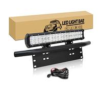 RIGIDON 45 cm 108 W Barra Led, 58 cm Staffa di fissaggio per targa e 12 V cablaggio kit, Barra luminosa LED per fuoristrada veicoli auto 4 x 4 camion, 6000 K fendinebbia