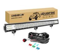 RIGIDON 45 Pollici 115cm 612W Barra Led Fuoristrada, Tripla Fila Barra Luce Led Con 12V Cablaggio, Luci di Lavoro Esterno Per Auto Trattore Camion SUV UTE ATV Barca 4x4 Veicoli Offroad, 6000K Bianca