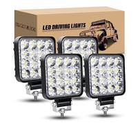 RIGIDON 4Pcs Mini Faro da lavoro led, 3.3 Pollici 48W Fari di profondità, Spot Luci di Lavoro a Led 12V 24V per Off Road Fuoristrada Auto Trattore Camion SUV ATV 4x4, 6000K Faretti Fendinebbia