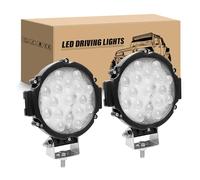 RIGIDON 5D Faro da Lavoro Led, 2Pcs 18 cm 7 Pollici 51W Spot Luci di Lavoro a Led, Faretti Fendinebbia 12V 24V 6000K per Fuoristrada Offroad Auto Trattore Escavatore Camion SUV ATV 4x4, Nero Rotondo