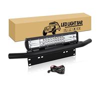 RIGIDON 7D Barra Led Fuoristrada, 38cm 216W Tripla riga Barra Luce Led + Staffa Targa Alluminio Bull bar Paraurti Anteriore con Cablaggio per 4x4 Auto Veicoli Trattore SUV ATV UTV 4WD