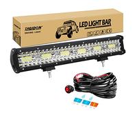 RIGIDON 8D 17 Pollici 45 cm 360W Barra Led Fuoristrada Con 12V Cablaggio Kit, Esterno Barra Luce Led, Barra Luminosa Led Per Auto Camion SUV ATV UTE 4x4 Veicoli Offroad, Impermeabile 6000K Bianca
