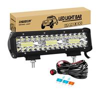 RIGIDON 8D 9 Pollici 23 cm 180W Barra Led Fuoristrada Con 12V Cablaggio Kit, Esterno Barra Luce Led, Barra Luminosa Led Per Auto Camion SUV ATV UTE 4x4 Veicoli Offroad, Impermeabile 6000K Bianca