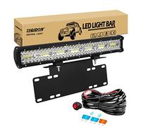 RIGIDON 8D Barra Led Fuoristrada, 20" 50cm 420W Tripla Fila Barra Luce Led, Con Piastra di Supporto Nero Kit Cablaggio, Fari Luci di Lavoro Per Auto Trattore Camion SUV UTE ATV Barca 4x4 Veicoli