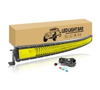 RIGIDON Barra LED Fuoristrada 132cm 675W Barra Luce Led Curva con 12V Cablaggio Kit, Impermeabile Barra Luminosa a Led per Auto Camion SUV UTE ATV Barca 4x4 Veicoli Offroad, 3000K Luci di Lavoro