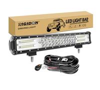 RIGIDON Barra Led Fuoristrada, 18 Pollici 45cm 252W Tripla Fila Barras Luce Con 12V Cablaggio, Esterno Lampada Per Auto Trattore Camion SUV UTE ATV Barca 4x4 Veicoli Offroad, 6000K Flood Spot
