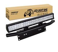 RIGIDON Barra Led Fuoristrada, 23" 60cm 144W Barra Luce Led, Con Piastra di Supporto Nero Kit Staffe, Faretti Fendinebbia Per Auto Trattore Camion SUV UTE ATV Barca 4x4 Veicoli