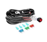 RIGIDON Cablaggio barra led, 12V 40A 16AWG CC 2 Piombo Cablaggio Fendinebbia con Interruttore Kit Cavi Auto On-off per Barra LED Fuoristrada ATV Camion SUV e Moto (Modello C)