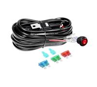 RIGIDON Cablaggio Fendinebbia con Interruttore 12V 40A 16AWG 1 piombo Kit Cavi Fendinebbia Cablaggio Auto On-Off Interruttore per Barra LED Fuoristrada ATV Camion SUV e Moto (Model B - 1 cavi)
