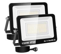 RIGIDON faretto led da esterno con spina, 2x 150W 15000lm fari di sicurezza