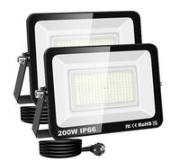 RIGIDON faretto led da esterno con spina, 2x 200W 20000lm fari di sicurezza