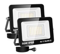 RIGIDON faretto led da esterno con spina, 2x 50W 5000lm fari di sicurezza