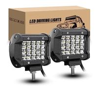 RIGIDON Faro da Lavoro LED 12V 24V, 2 Pcs 10cm 4" 60W Spot Faretti Fendinebbia, Impermeabile Fari LED Trattore Barra Fuoristrada per 4x4 Auto Offroad Camion SUV ATV UTV, 6000K Bianca Luci di Guida